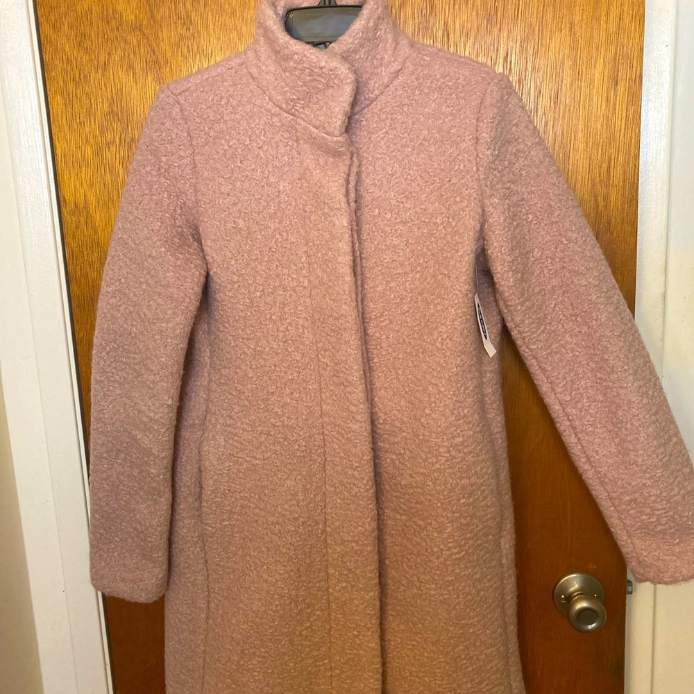 Old Navy Rose Mohair-ish Hidden Button Coat (xs)